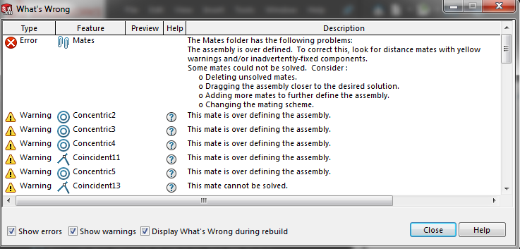 Fix-Warning This mate is over defining the assembly2