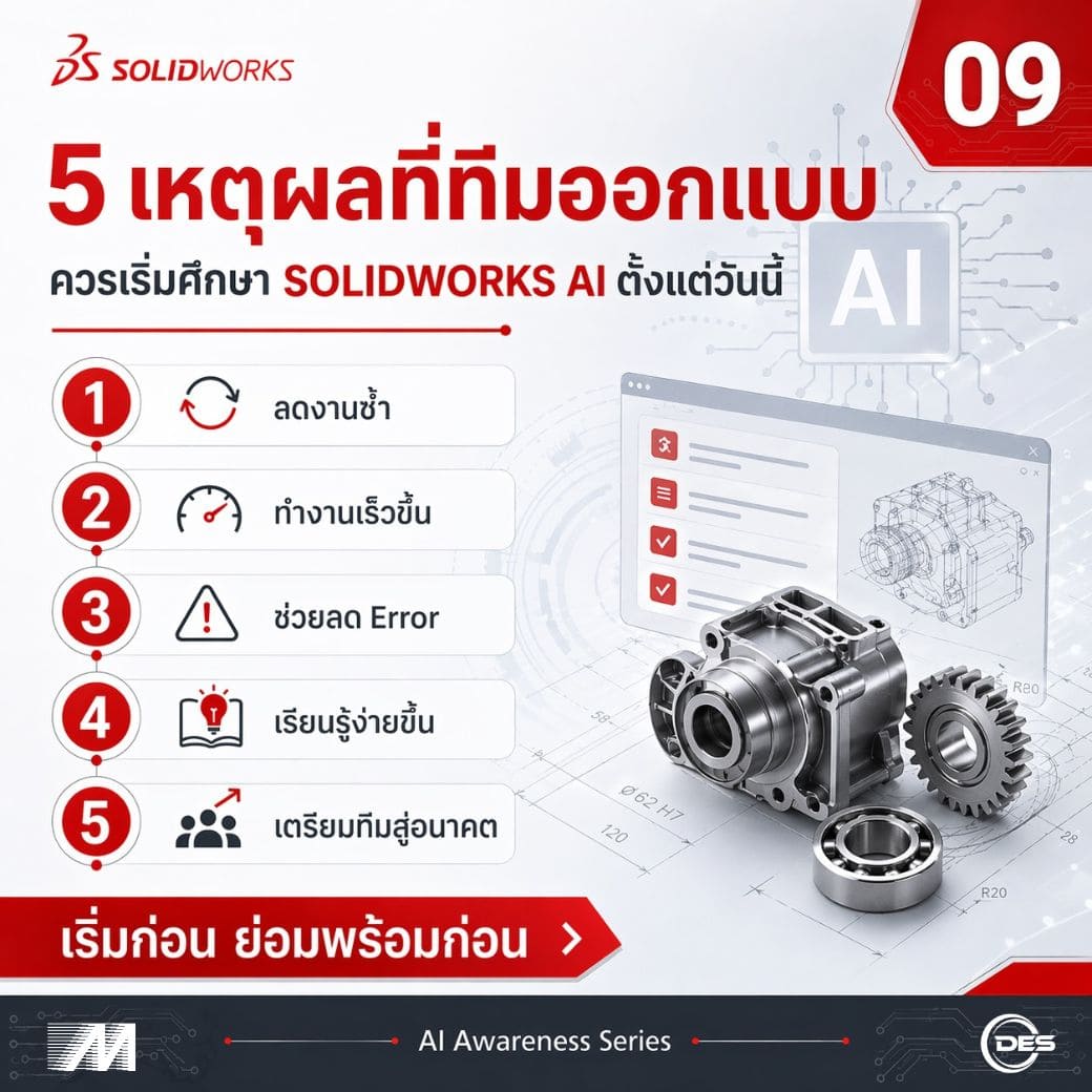 5 เหตุผลที่ควรเริ่มใช้ SOLIDWORKS AI
