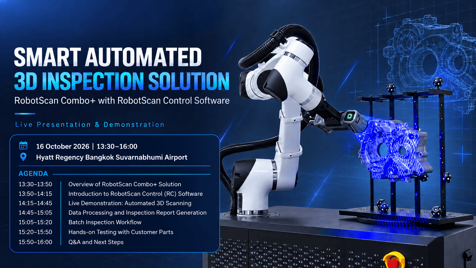 Smart Automated 3D Inspection Solution - RobotScan Combo+ with RobotScan Control Software - Live Presentation and Demonstration at SOLIDWORKS Innovation Day 2027